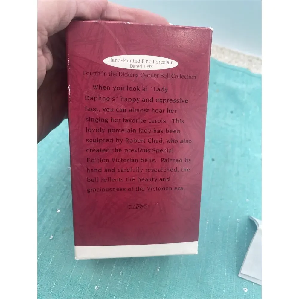 Hallmark '1993 Lady Daphne' Dickens Series Porcelain Bell Ornament